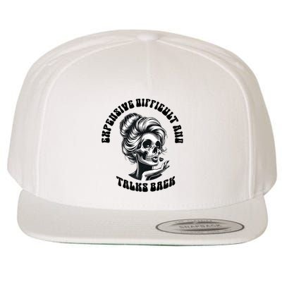 Expensive Difficult And Talks Back Messy Bun Mothers Day Wool Snapback Cap