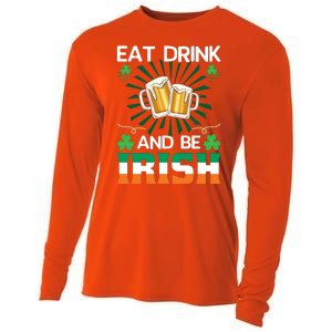 Eat Drink And Be Irish St Patricks Day Cooling Performance Long Sleeve Crew