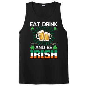 Eat Drink And Be Irish St Patricks Day PosiCharge Competitor Tank