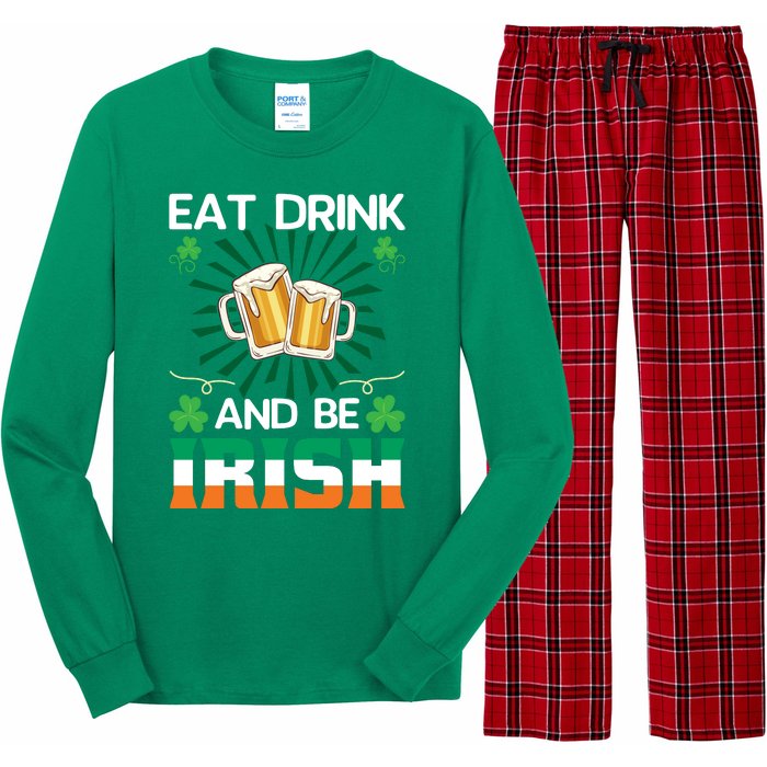 Eat Drink And Be Irish St Patricks Day Long Sleeve Pajama Set