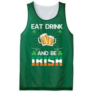 Eat Drink And Be Irish St Patricks Day Mesh Reversible Basketball Jersey Tank