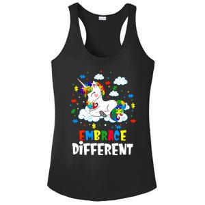 Embrace Differences Autism Awareness Unicorn Gift Ladies PosiCharge Competitor Racerback Tank