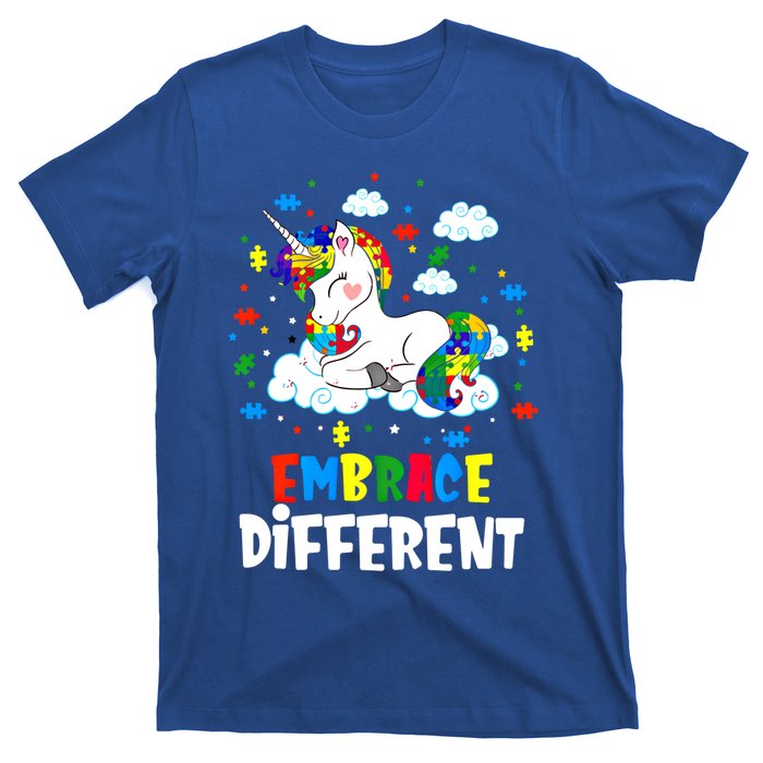 Embrace Differences Autism Awareness Unicorn Gift T-Shirt