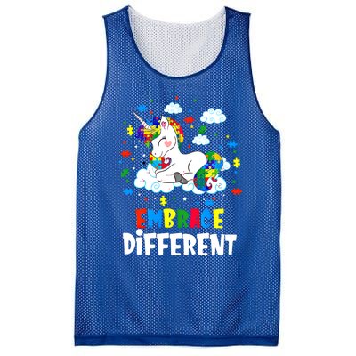 Embrace Differences Autism Awareness Unicorn Gift Mesh Reversible Basketball Jersey Tank