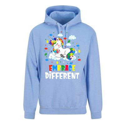 Embrace Differences Autism Awareness Unicorn Gift Unisex Surf Hoodie