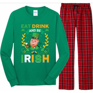 Eat Drink And Be Irish St Patricks Day Long Sleeve Pajama Set