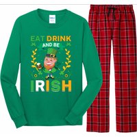 Eat Drink And Be Irish St Patricks Day Long Sleeve Pajama Set