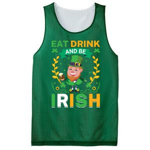 Eat Drink And Be Irish St Patricks Day Mesh Reversible Basketball Jersey Tank