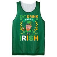 Eat Drink And Be Irish St Patricks Day Mesh Reversible Basketball Jersey Tank