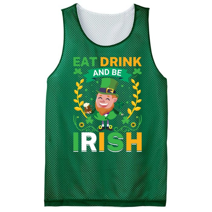 Eat Drink And Be Irish St Patricks Day Mesh Reversible Basketball Jersey Tank