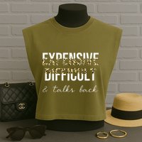 Expensive Difficult And Talks Garment-Dyed Women's Muscle Tee