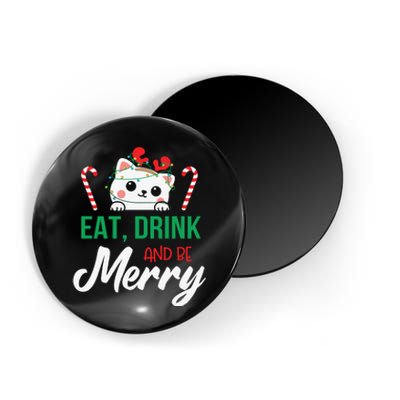 Eat Drink And Be Meowy Merry Christmas Magnet