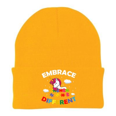 Embrace Different Autism Awareness Unicorn Gift Knit Cap Winter Beanie