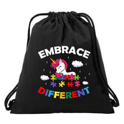 Embrace Different Autism Awareness Unicorn Gift Drawstring Bag