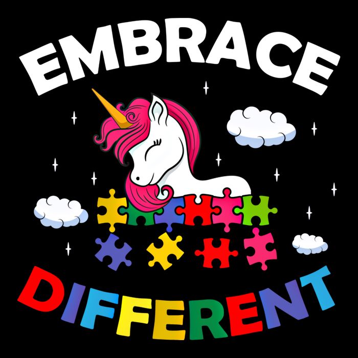Embrace Different Autism Awareness Unicorn Gift Drawstring Bag