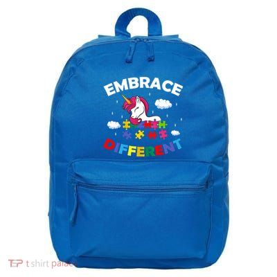 Embrace Different Autism Awareness Unicorn Gift 16 in Basic Backpack