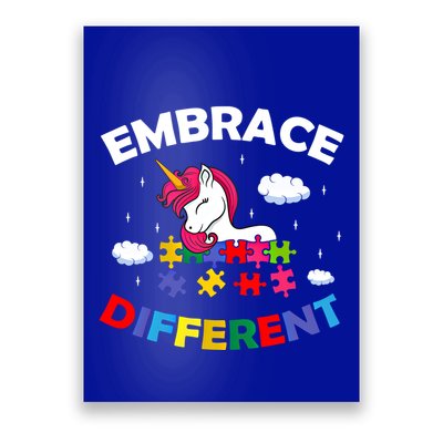 Embrace Different Autism Awareness Unicorn Gift Poster