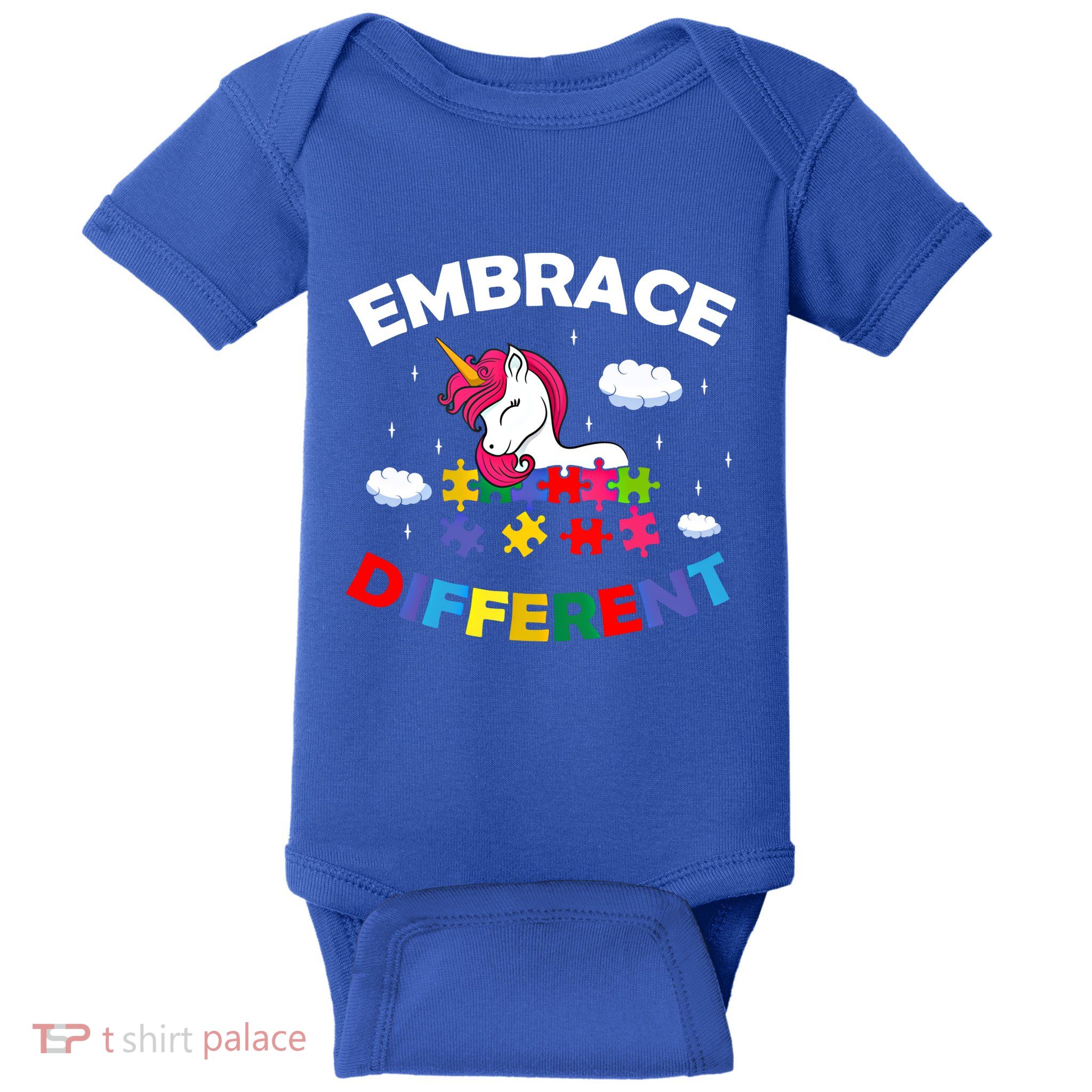 Embrace Different Autism Awareness Unicorn Gift Baby Bodysuit