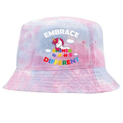 Embrace Different Autism Awareness Unicorn Gift Tie-Dyed Bucket Hat