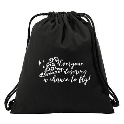 Everyone Deserves A Chance To Fly Witch Halloween Drawstring Bag
