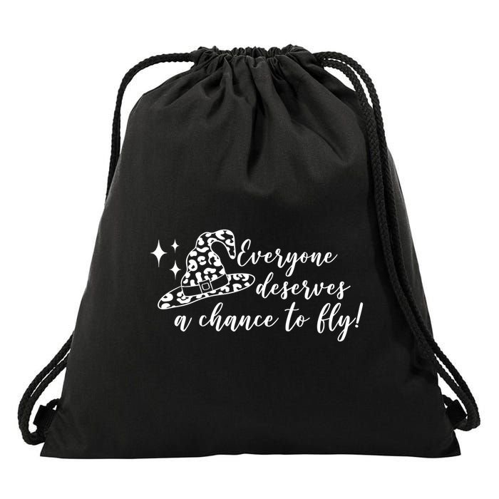 Everyone Deserves A Chance To Fly Witch Halloween Drawstring Bag