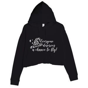 Everyone Deserves A Chance To Fly Witch Halloween Crop Fleece Hoodie