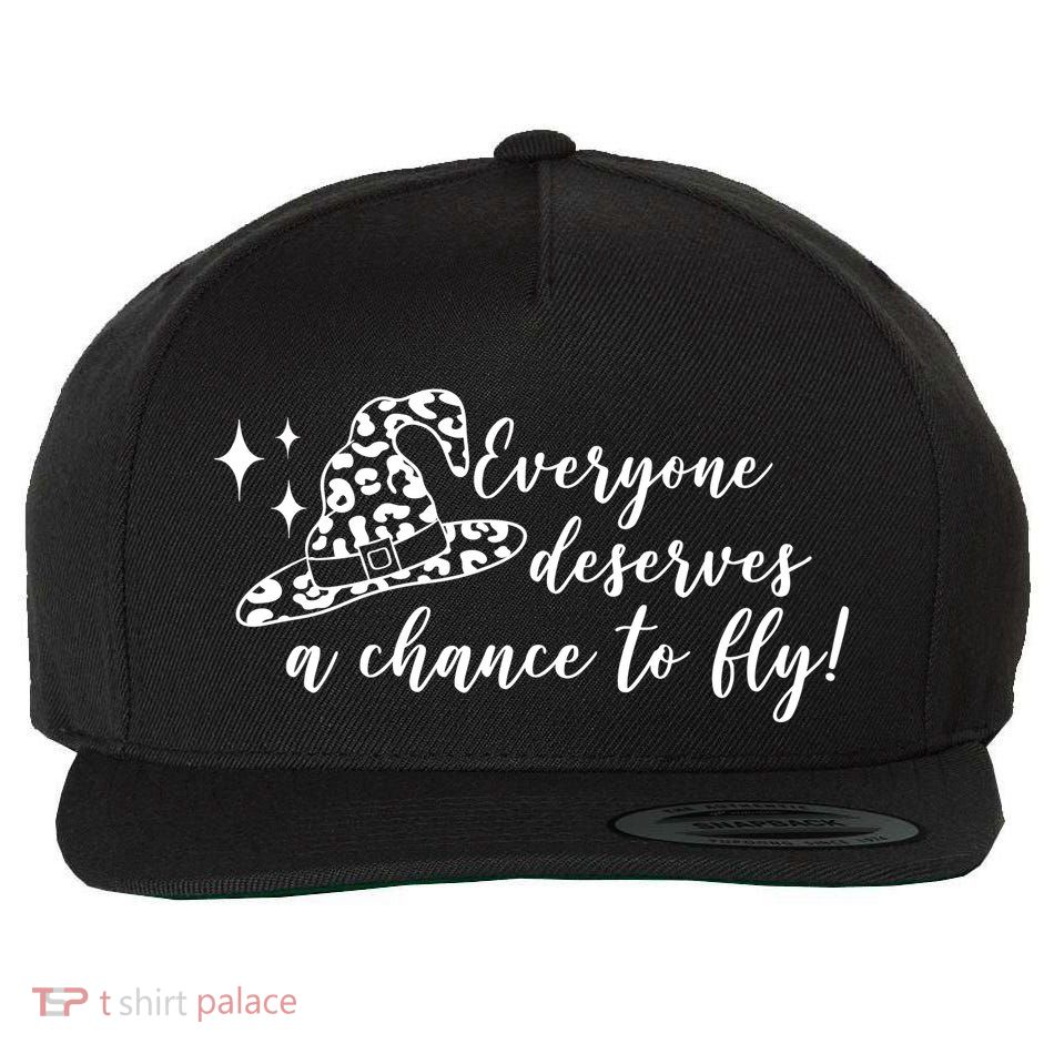 Everyone Deserves A Chance To Fly Witch Halloween Wool Snapback Cap