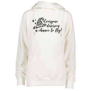 Everyone Deserves A Chance To Fly Witch Halloween Womens Funnel Neck Pullover Hood