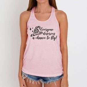 Everyone Deserves A Chance To Fly Witch Halloween Women's Knotted Racerback Tank