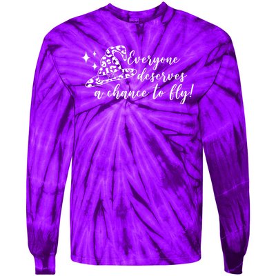 Everyone Deserves A Chance To Fly Witch Halloween Tie-Dye Long Sleeve Shirt