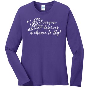 Everyone Deserves A Chance To Fly Witch Halloween Ladies Long Sleeve Shirt