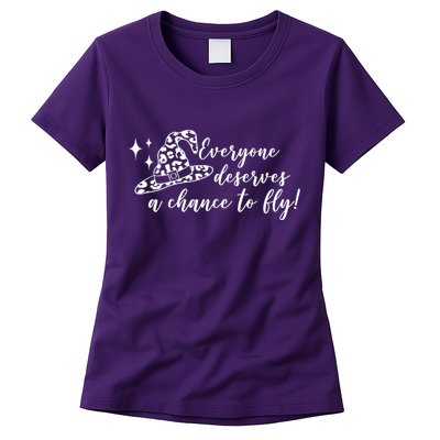 Everyone Deserves A Chance To Fly Witch Halloween Womens T-Shirt