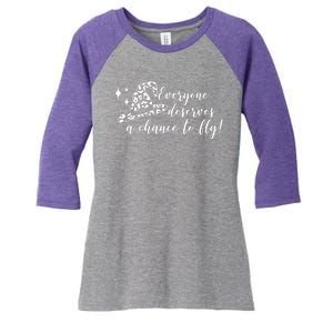 Everyone Deserves A Chance To Fly Witch Halloween Women's Tri-Blend 3/4-Sleeve Raglan Shirt