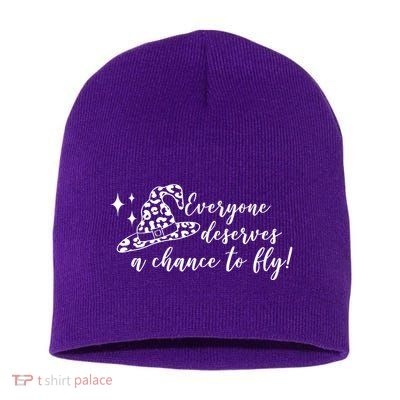 Everyone Deserves A Chance To Fly Witch Halloween Short Acrylic Beanie
