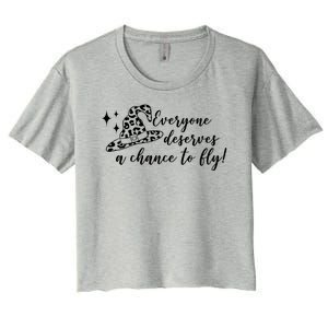 Everyone Deserves A Chance To Fly Witch Halloween Women's Crop Top Tee