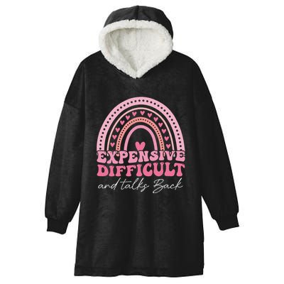Expensive Difficult And Talks Back Mothers Day Mom Life Hooded Wearable Blanket