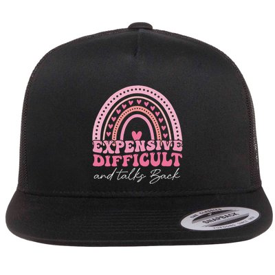Expensive Difficult And Talks Back Mothers Day Mom Life Flat Bill Trucker Hat