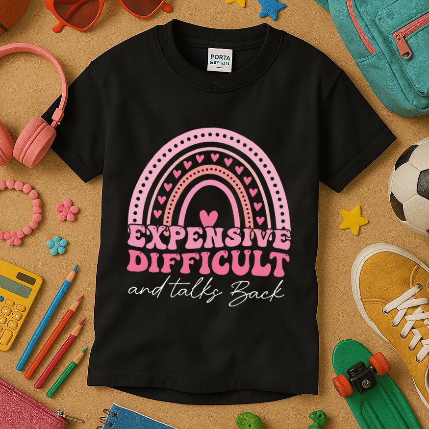Expensive Difficult And Talks Back Mothers Day Mom Life Kids T-Shirt