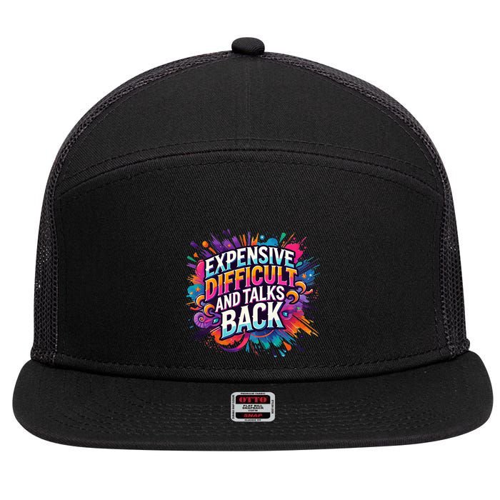 Expensive Difficult And Talks Back 7 Panel Mesh Trucker Snapback Hat