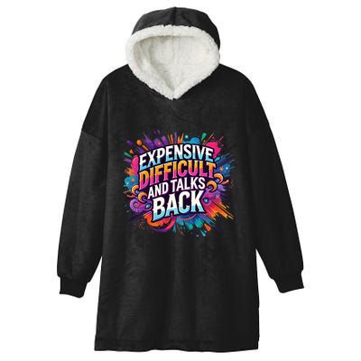 Expensive Difficult And Talks Back Hooded Wearable Blanket
