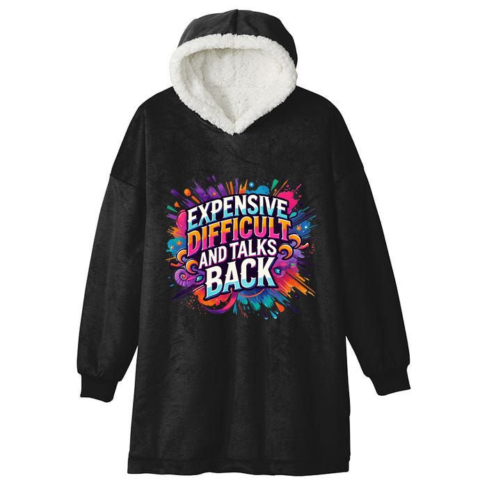 Expensive Difficult And Talks Back Hooded Wearable Blanket