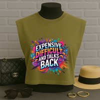 Expensive Difficult And Talks Back Garment-Dyed Women's Muscle Tee