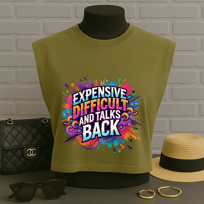 Expensive Difficult And Talks Back Garment-Dyed Women's Muscle Tee
