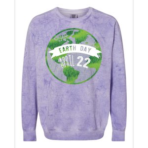 Earth Day April 22nd Awareness Colorblast Crewneck Sweatshirt