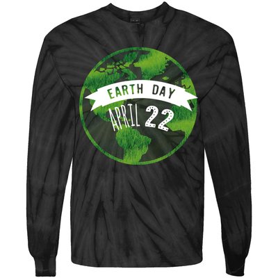 Earth Day April 22nd Awareness Tie-Dye Long Sleeve Shirt