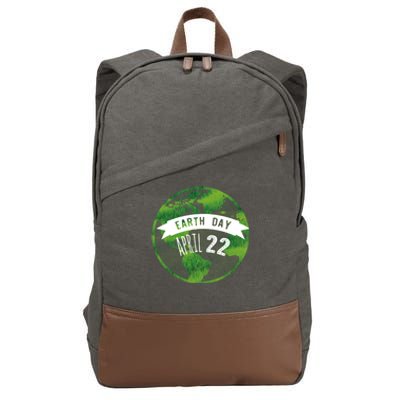 Earth Day April 22nd Awareness Cotton Canvas Backpack