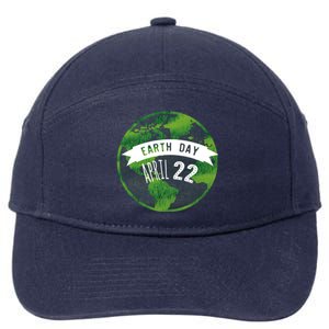 Earth Day April 22nd Awareness 7-Panel Snapback Hat