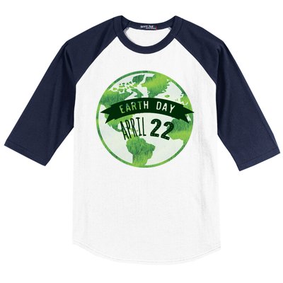 Earth Day April 22nd Awareness Baseball Sleeve Shirt