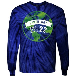 Earth Day April 22nd Awareness Tie-Dye Long Sleeve Shirt