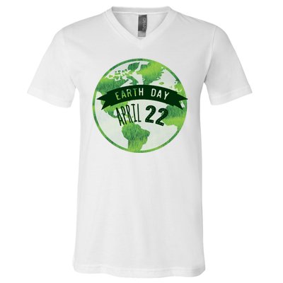 Earth Day April 22nd Awareness V-Neck T-Shirt